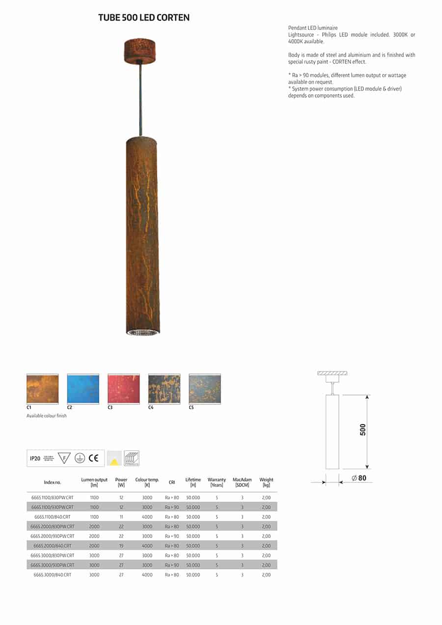 Karta katalogowa LAMPA INDUSTRIALNA Z EFEKTEM RDZY